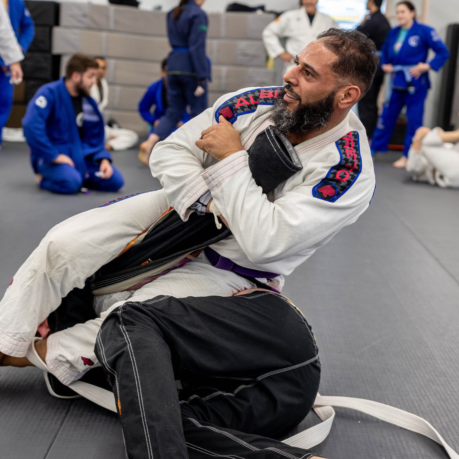 two members of Good Tree MMA gym in Dunmore PA practice BJJ